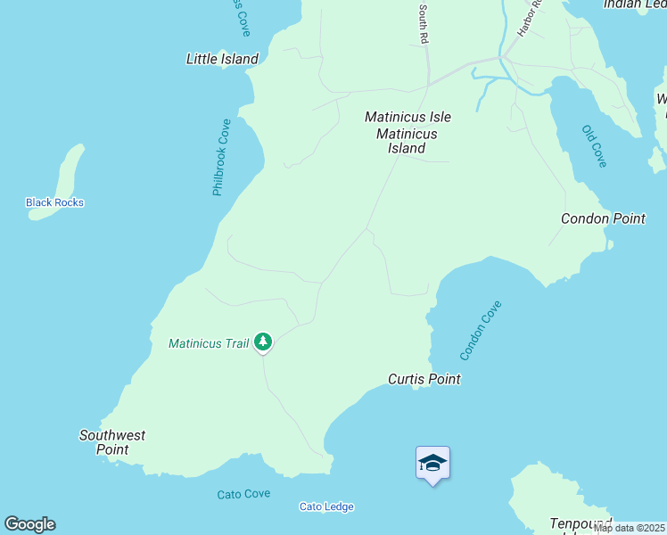 map of restaurants, bars, coffee shops, grocery stores, and more near 101 Main Road in Matinicus