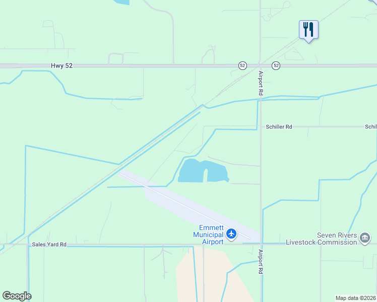 map of restaurants, bars, coffee shops, grocery stores, and more near 2395 Airport Road in Emmett