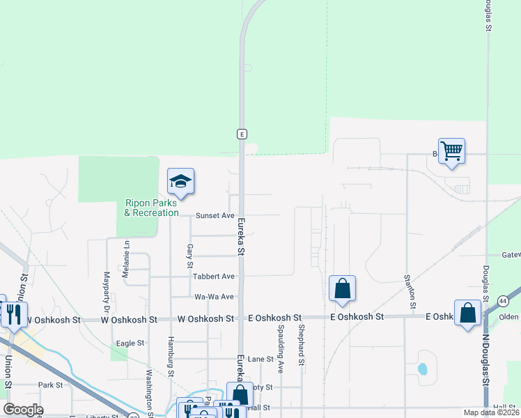 map of restaurants, bars, coffee shops, grocery stores, and more near 137 Wolverton Avenue in Ripon