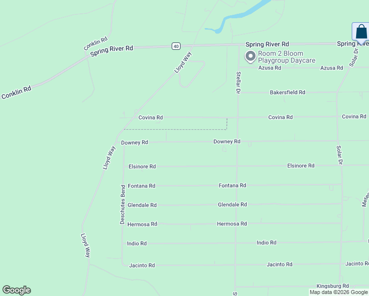 map of restaurants, bars, coffee shops, grocery stores, and more near 16914 Downey Road in Bend