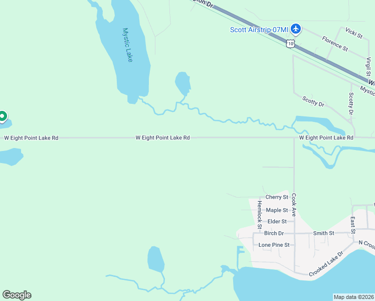 map of restaurants, bars, coffee shops, grocery stores, and more near 9001-9549 8 Point Lake Road in Lake
