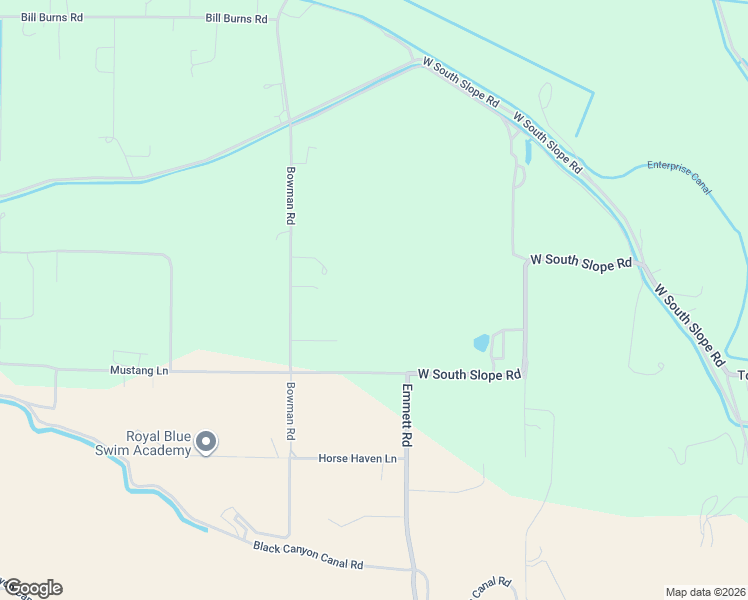 map of restaurants, bars, coffee shops, grocery stores, and more near 3620 Bowman Road in Emmett