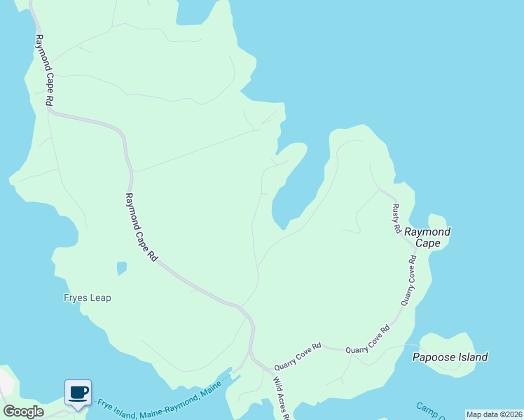 map of restaurants, bars, coffee shops, grocery stores, and more near 21 Blueberry Point Road in Raymond