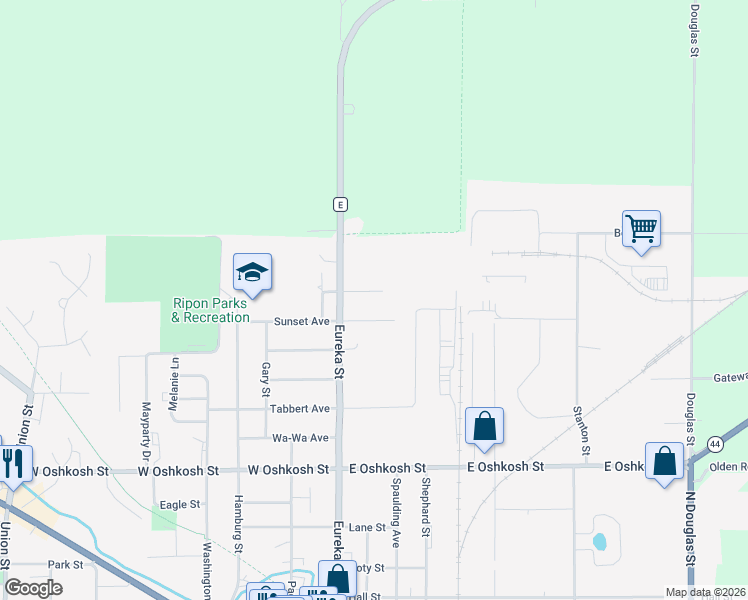 map of restaurants, bars, coffee shops, grocery stores, and more near 137 Wolverton Avenue in Ripon