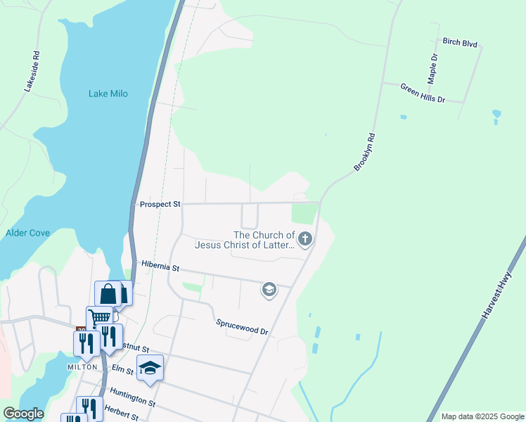 map of restaurants, bars, coffee shops, grocery stores, and more near 23 Hood Crescent in Yarmouth