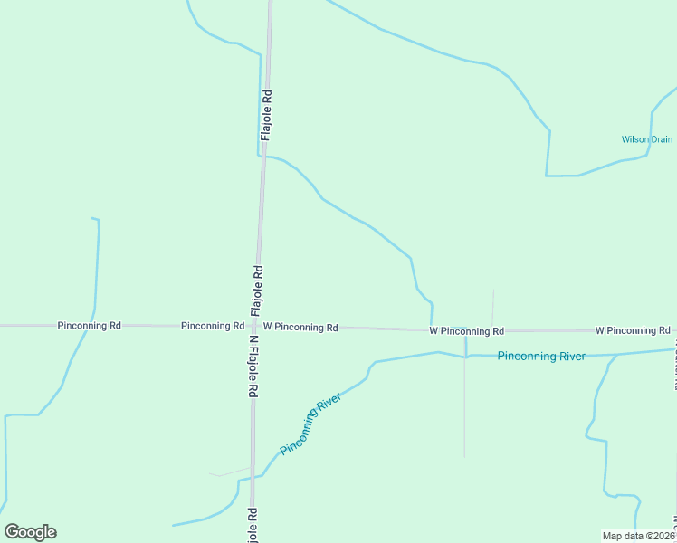 map of restaurants, bars, coffee shops, grocery stores, and more near 2410 West Pinconning Road in Rhodes