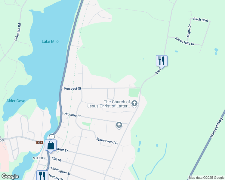 map of restaurants, bars, coffee shops, grocery stores, and more near 23 Hood Crescent in Yarmouth
