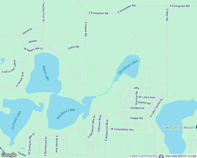 map of restaurants, bars, coffee shops, grocery stores, and more near 9099 South Larson Avenue in Baldwin