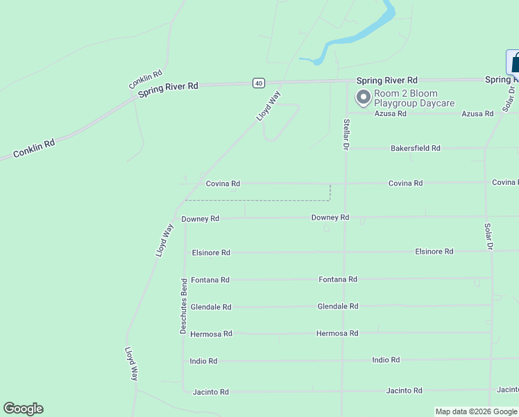 map of restaurants, bars, coffee shops, grocery stores, and more near 16914 Downey Road in Bend