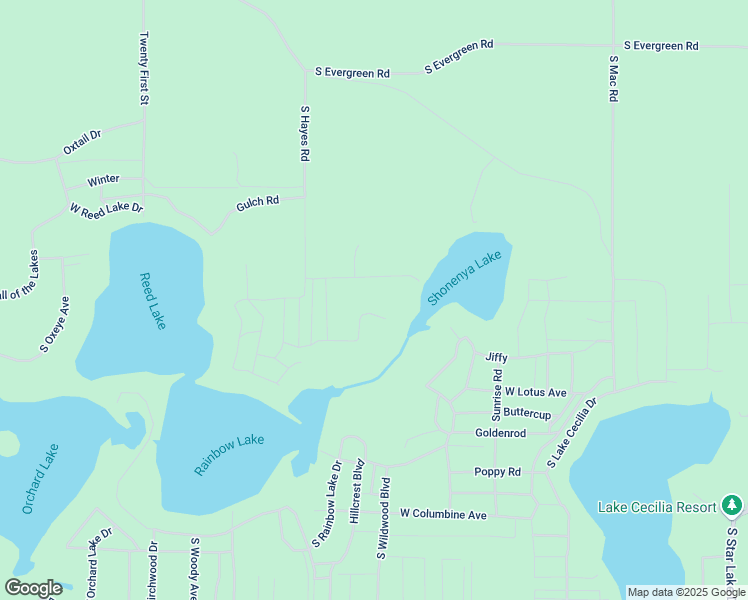 map of restaurants, bars, coffee shops, grocery stores, and more near 9099 South Larson Avenue in Baldwin