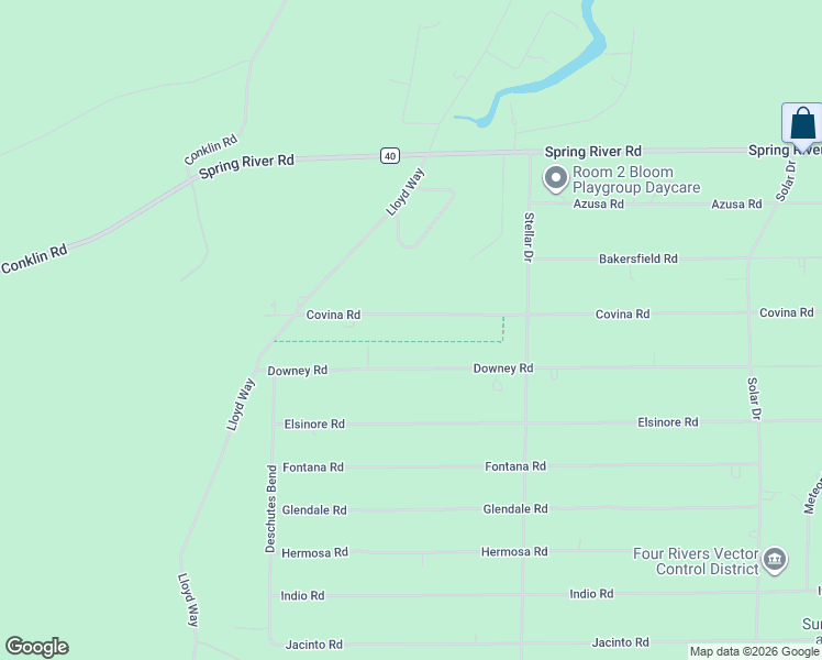 map of restaurants, bars, coffee shops, grocery stores, and more near 16920 Covina Road in Bend