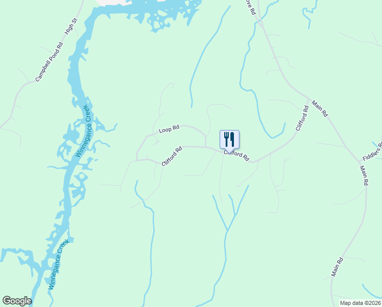 map of restaurants, bars, coffee shops, grocery stores, and more near 143 Clifford Road in Phippsburg