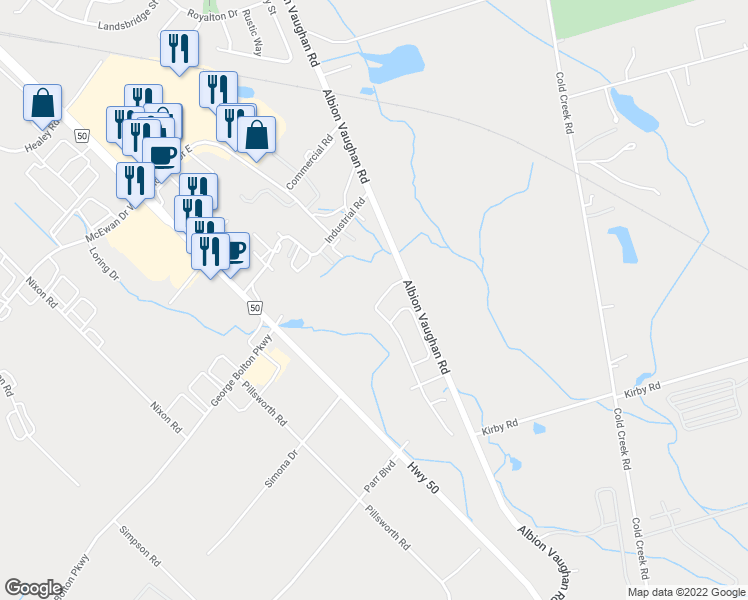 map of restaurants, bars, coffee shops, grocery stores, and more near 34 Morra Avenue in Bolton