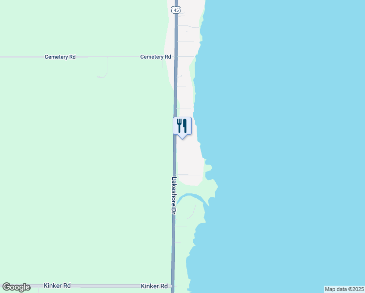 map of restaurants, bars, coffee shops, grocery stores, and more near N8749 Lakeshore Drive in Fond du Lac