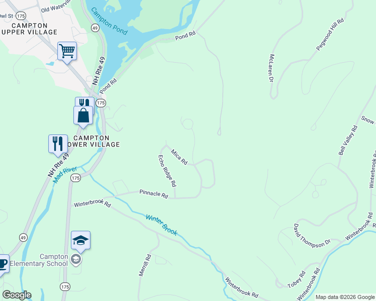 map of restaurants, bars, coffee shops, grocery stores, and more near 145 Pinnacle Road in Campton