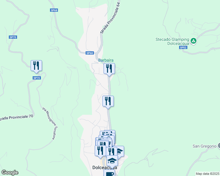 map of restaurants, bars, coffee shops, grocery stores, and more near 4 Strada Provinciale 64 in Dolceacqua