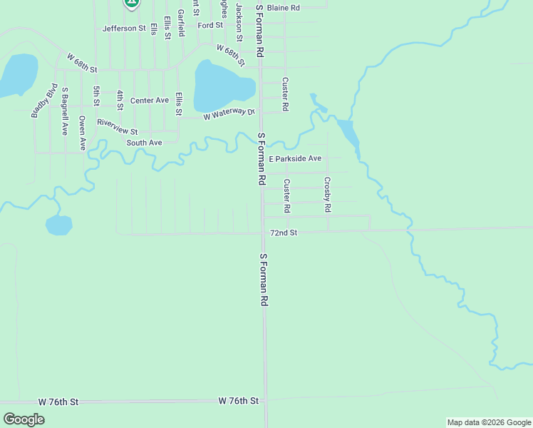 map of restaurants, bars, coffee shops, grocery stores, and more near 8970 South Forman Road in Idlewild