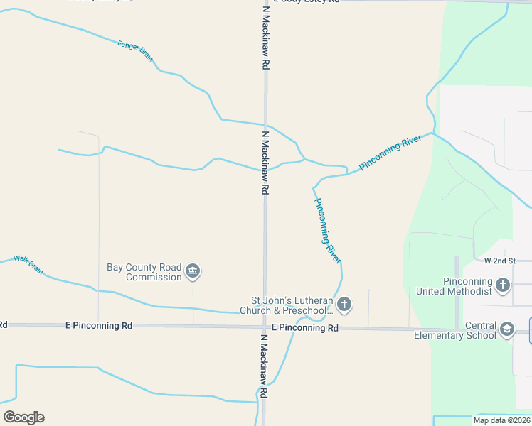 map of restaurants, bars, coffee shops, grocery stores, and more near 4001-4399 N Mackinaw Rd in Pinconning