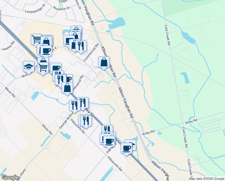 map of restaurants, bars, coffee shops, grocery stores, and more near 18 Morra Avenue in Bolton