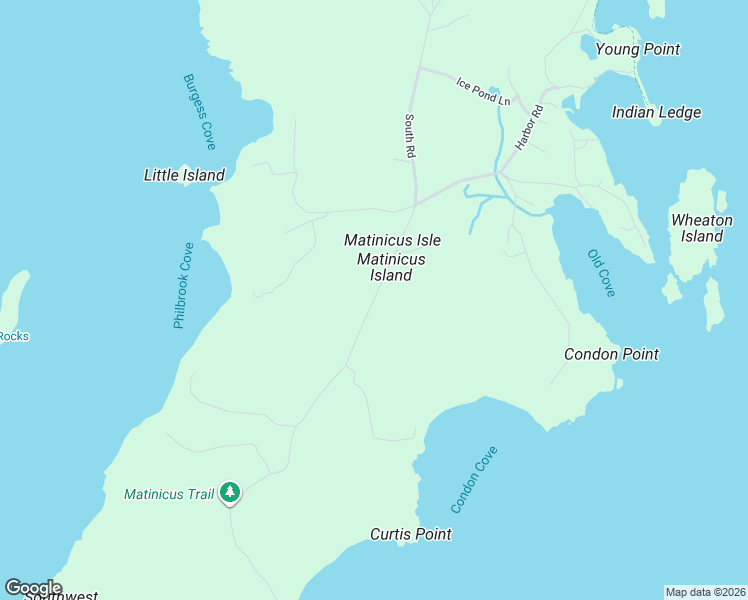 map of restaurants, bars, coffee shops, grocery stores, and more near 17 South Road in Matinicus