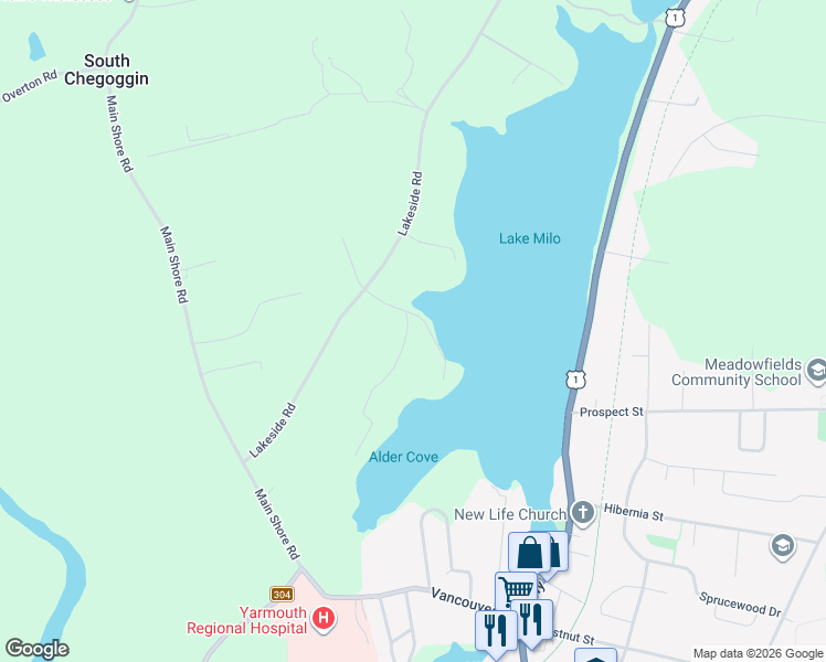 map of restaurants, bars, coffee shops, grocery stores, and more near in Yarmouth