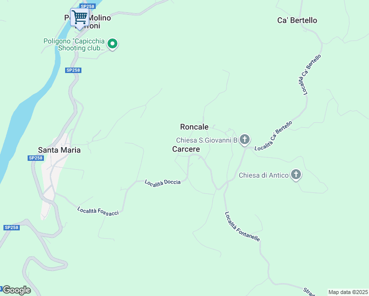 map of restaurants, bars, coffee shops, grocery stores, and more near 48 Località Antico in Carcere