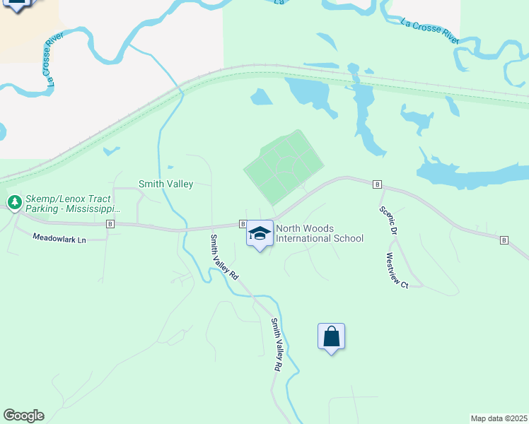 map of restaurants, bars, coffee shops, grocery stores, and more near 5111 County Road B in La Crosse
