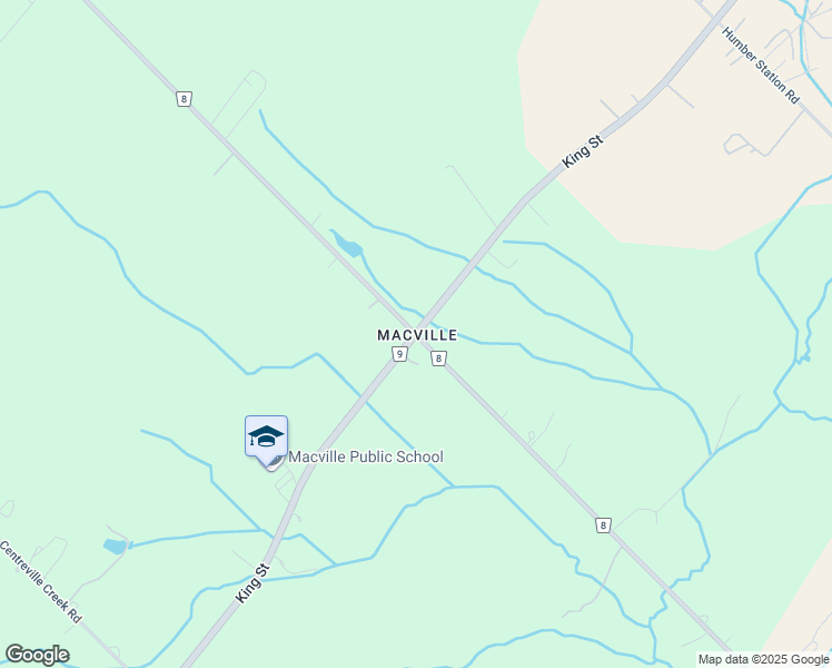 map of restaurants, bars, coffee shops, grocery stores, and more near The Gore Rd & King St in Caledon