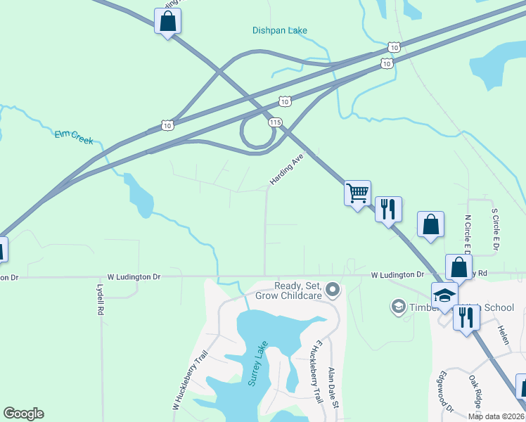 map of restaurants, bars, coffee shops, grocery stores, and more near 8840 Harding Avenue in Farwell