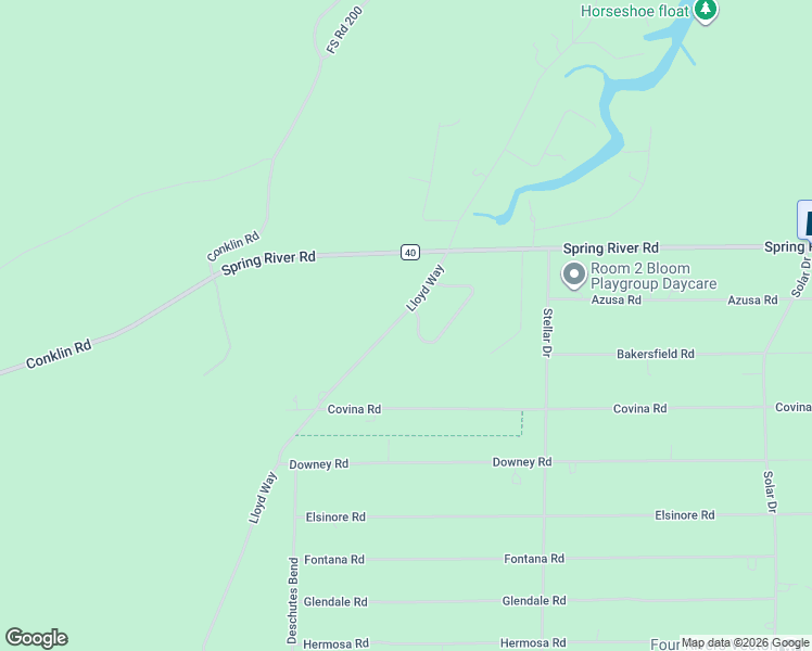 map of restaurants, bars, coffee shops, grocery stores, and more near 56708 Spring River Loop in Bend