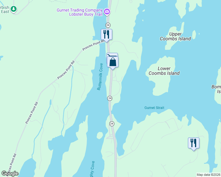 map of restaurants, bars, coffee shops, grocery stores, and more near 679 Gurnet Road in Brunswick