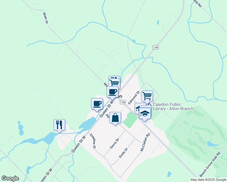 map of restaurants, bars, coffee shops, grocery stores, and more near 19817 3 Line West in Alton
