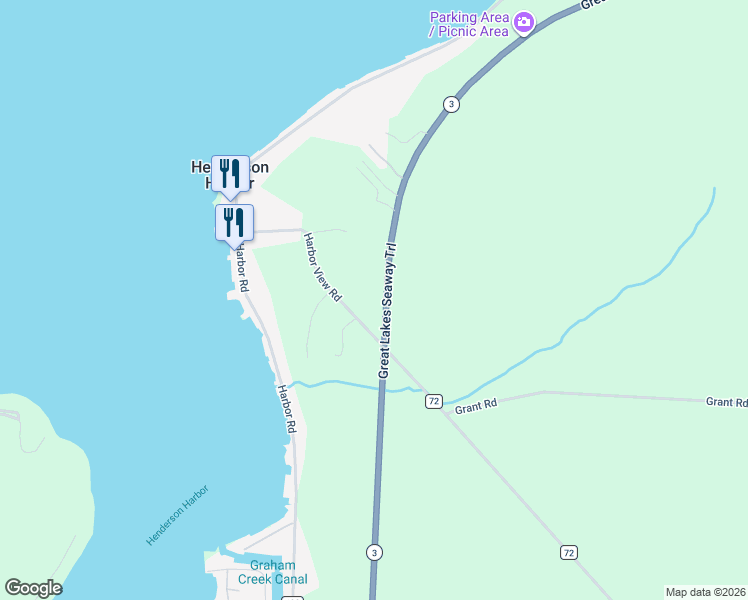 map of restaurants, bars, coffee shops, grocery stores, and more near 13592 County Road 72 in Henderson