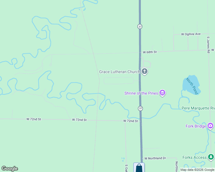 map of restaurants, bars, coffee shops, grocery stores, and more near 2925 West Marquette Circle Drive in Baldwin