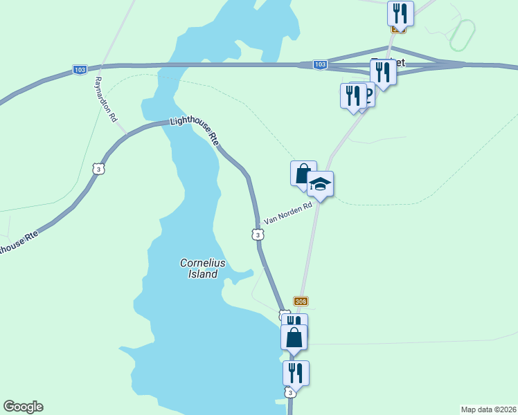 map of restaurants, bars, coffee shops, grocery stores, and more near 8327 Nova Scotia Trunk 3 in Tusket