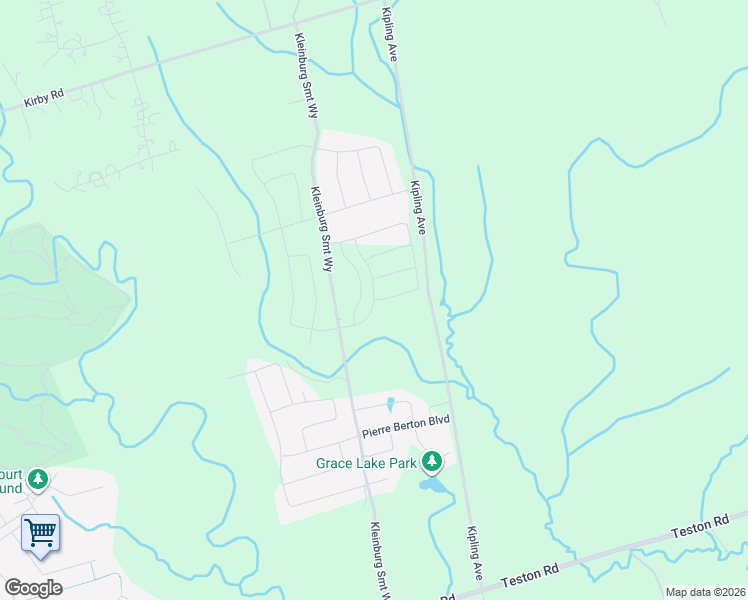 map of restaurants, bars, coffee shops, grocery stores, and more near 40 Lacrosse Trail in Vaughan
