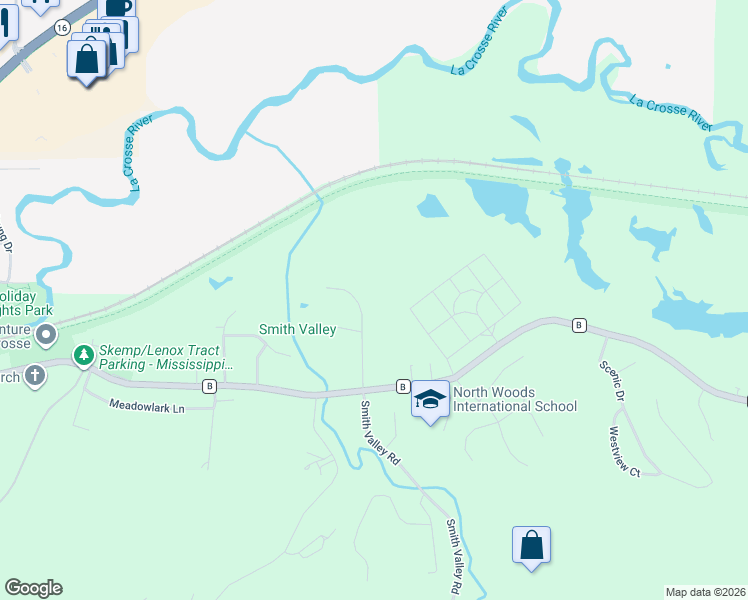 map of restaurants, bars, coffee shops, grocery stores, and more near 2806 Eastbrook Drive in La Crosse