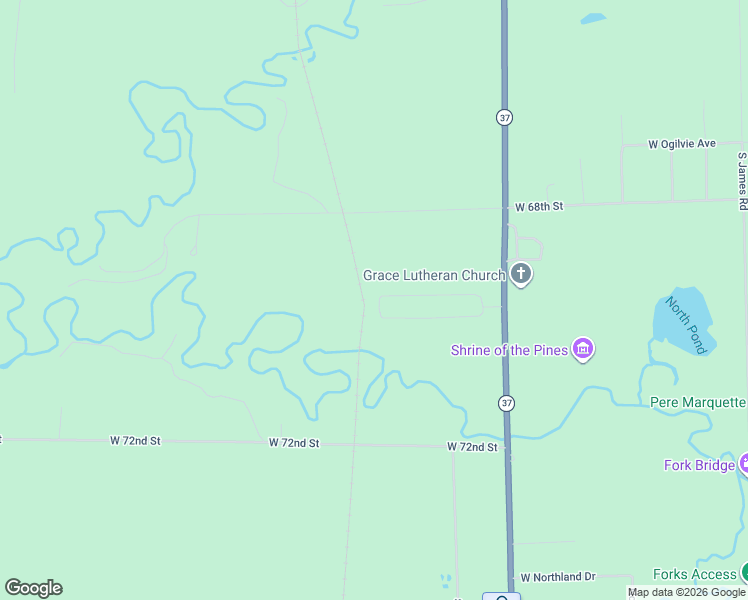 map of restaurants, bars, coffee shops, grocery stores, and more near 2925 West Marquette Circle Drive in Baldwin