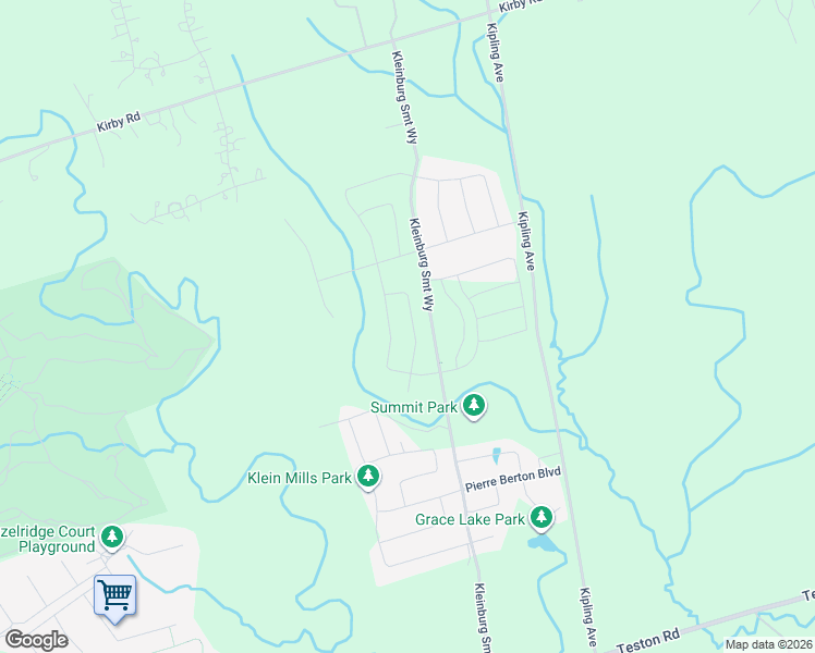 map of restaurants, bars, coffee shops, grocery stores, and more near 65 Morning Sparrow Drive in Vaughan