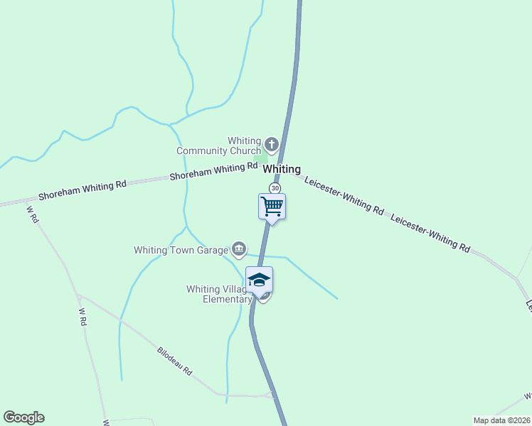 map of restaurants, bars, coffee shops, grocery stores, and more near 38 South Main Street in Whiting
