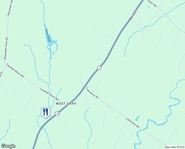 map of restaurants, bars, coffee shops, grocery stores, and more near 270 West Gray Road in Gray