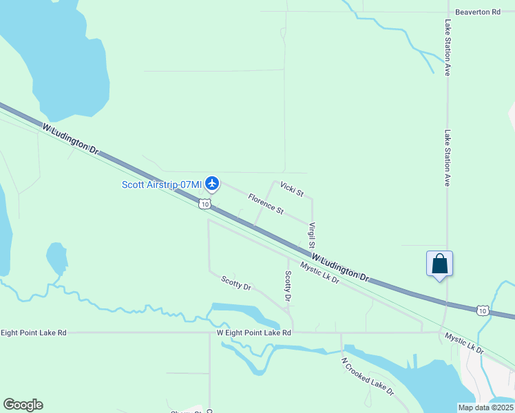 map of restaurants, bars, coffee shops, grocery stores, and more near 8865 Florence Street in Lake