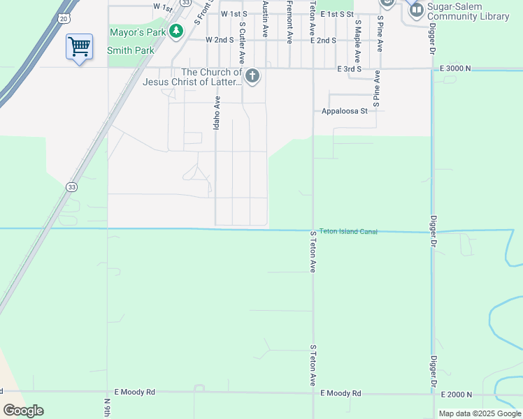 map of restaurants, bars, coffee shops, grocery stores, and more near 664 North Austin Avenue in Sugar City