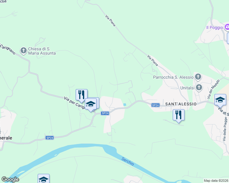 map of restaurants, bars, coffee shops, grocery stores, and more near in Lucca