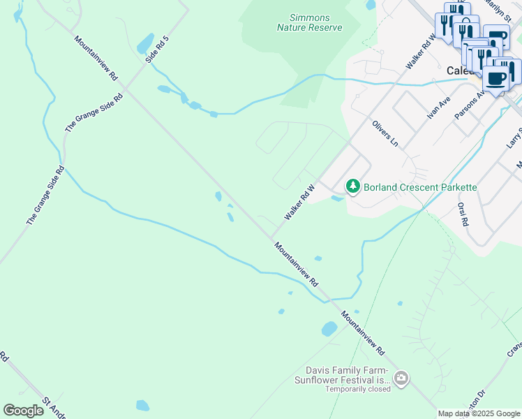 map of restaurants, bars, coffee shops, grocery stores, and more near 19 Swamp Sparrow Court in Regional Municipality of Peel