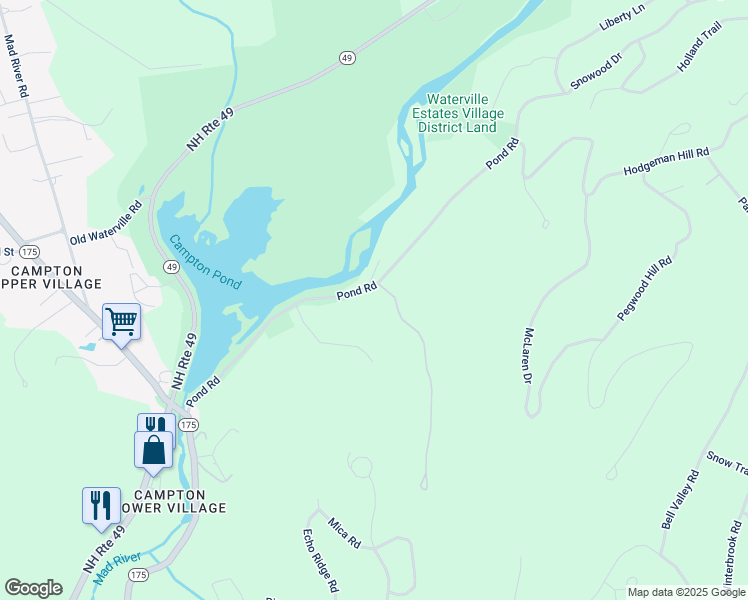 map of restaurants, bars, coffee shops, grocery stores, and more near 41 Round Top Road in Campton