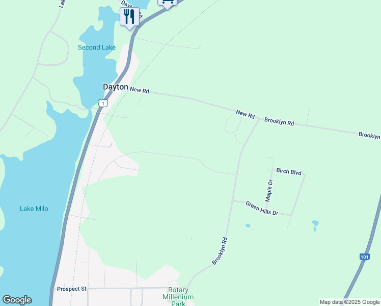 map of restaurants, bars, coffee shops, grocery stores, and more near Park Drive in Yarmouth