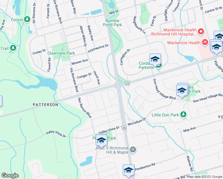map of restaurants, bars, coffee shops, grocery stores, and more near in Regional Municipality of York