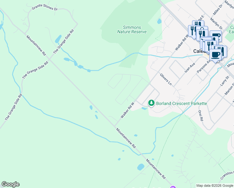map of restaurants, bars, coffee shops, grocery stores, and more near 83 James Walker Avenue in Regional Municipality of Peel