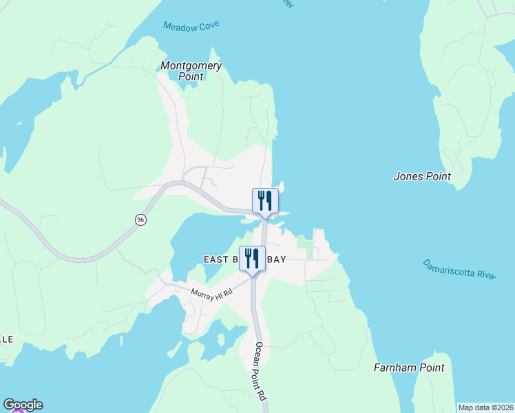 map of restaurants, bars, coffee shops, grocery stores, and more near 5 Lincoln Street in Boothbay